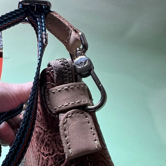 Consuela Sally Midtown Brown Embossed Leather Crossbody Bag - Picture 4 of 7